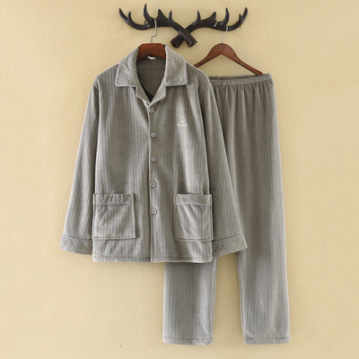 高品质双层短绒海岛绒薄绒睡衣