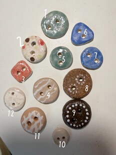 13-15mm雨天房子钩织纽扣手绘陶瓷艺术手工饰品编织配件