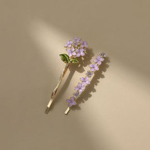 爆款紫藤花韩版轻奢高级感刘海碎发夹精致边夹拍照专用送女友