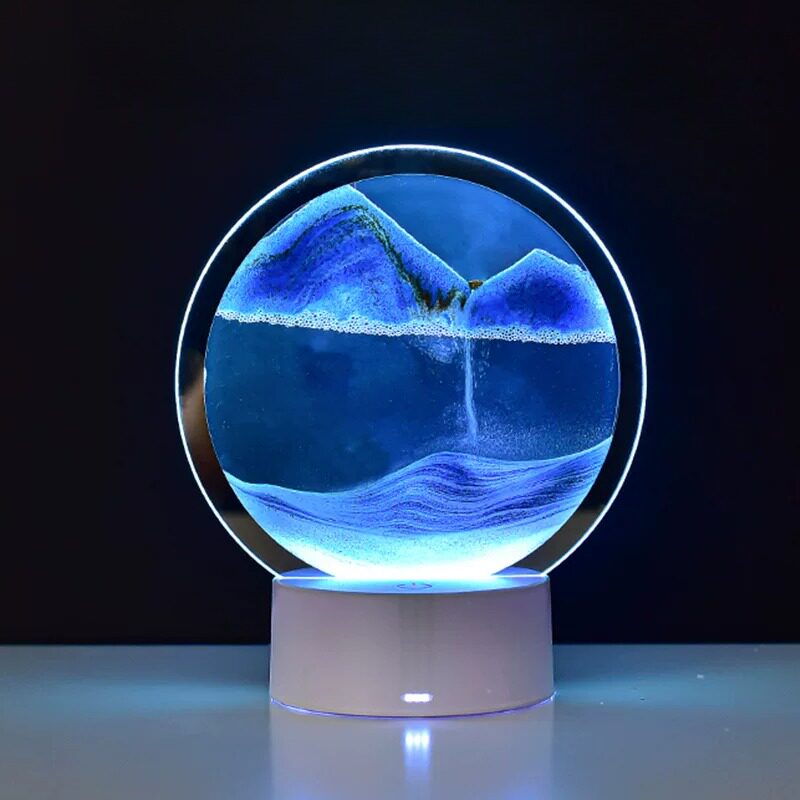 创意流沙灯3D沙画小夜灯氛围感的