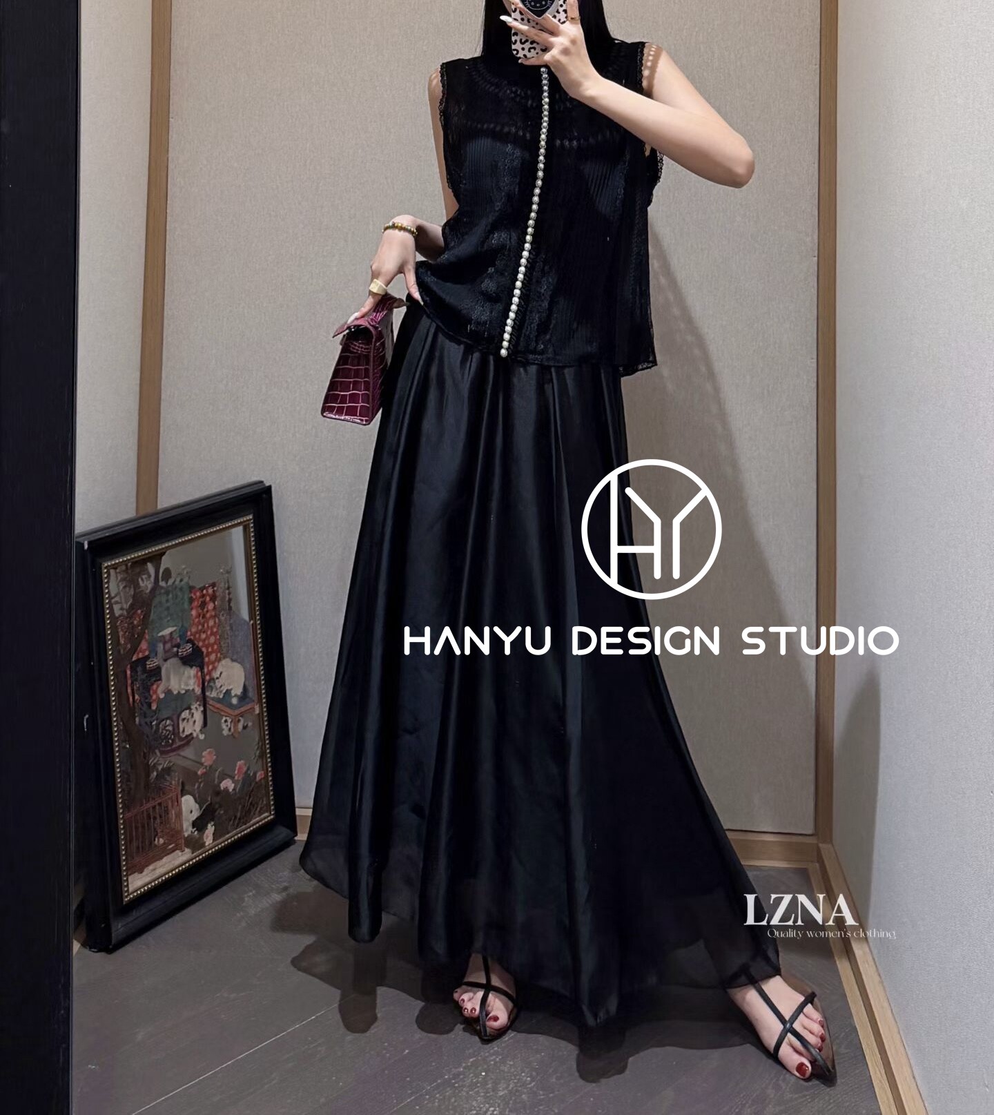 私信询价【韩钰DESIGN】2026夏季新款千金风珍珠装饰无袖上衣女