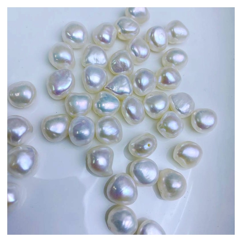 7-10mm巴洛克珍珠散珠diy强光通孔碎银子珍珠手链项链配珠隔珠