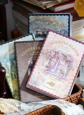 暮光贴纸本 风来自你的方向系列 文艺手绘手账装饰素材54张入 4款