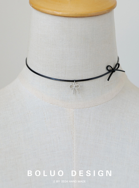 菠萝手作甜酷风蝴蝶结锁骨链