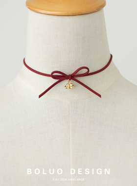 菠萝手作圣诞节铃铛choker