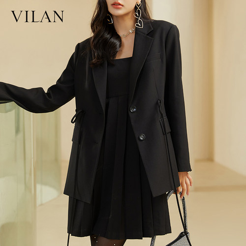 VILAN慧兰优雅吊带连衣裙女