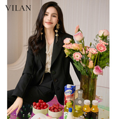 慧兰商场同款 修身 显瘦通勤西服外套女小西装 vilan 春新款