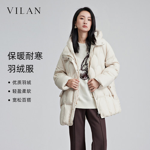 轻奢时髦90白鸭绒短款羽绒服女冬
