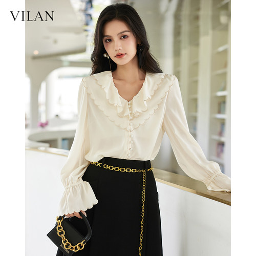 VILAN慧兰通勤长袖衬衫女