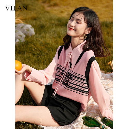 VILAN慧兰通勤针织背心女