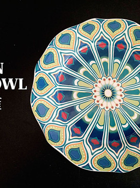 GREEN PEAFOWL 绿孔雀系列9寸餐盘 果盘 装饰盘 环保瓷釉下彩工艺