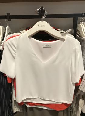 加拿大Aritzia女款V领T恤Babaton雪纺短袖T恤（59017）