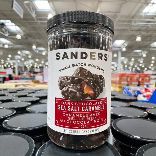 2瓶9.5折加拿大直邮 SANDERS 海盐黑巧克力 1.02kg/罐