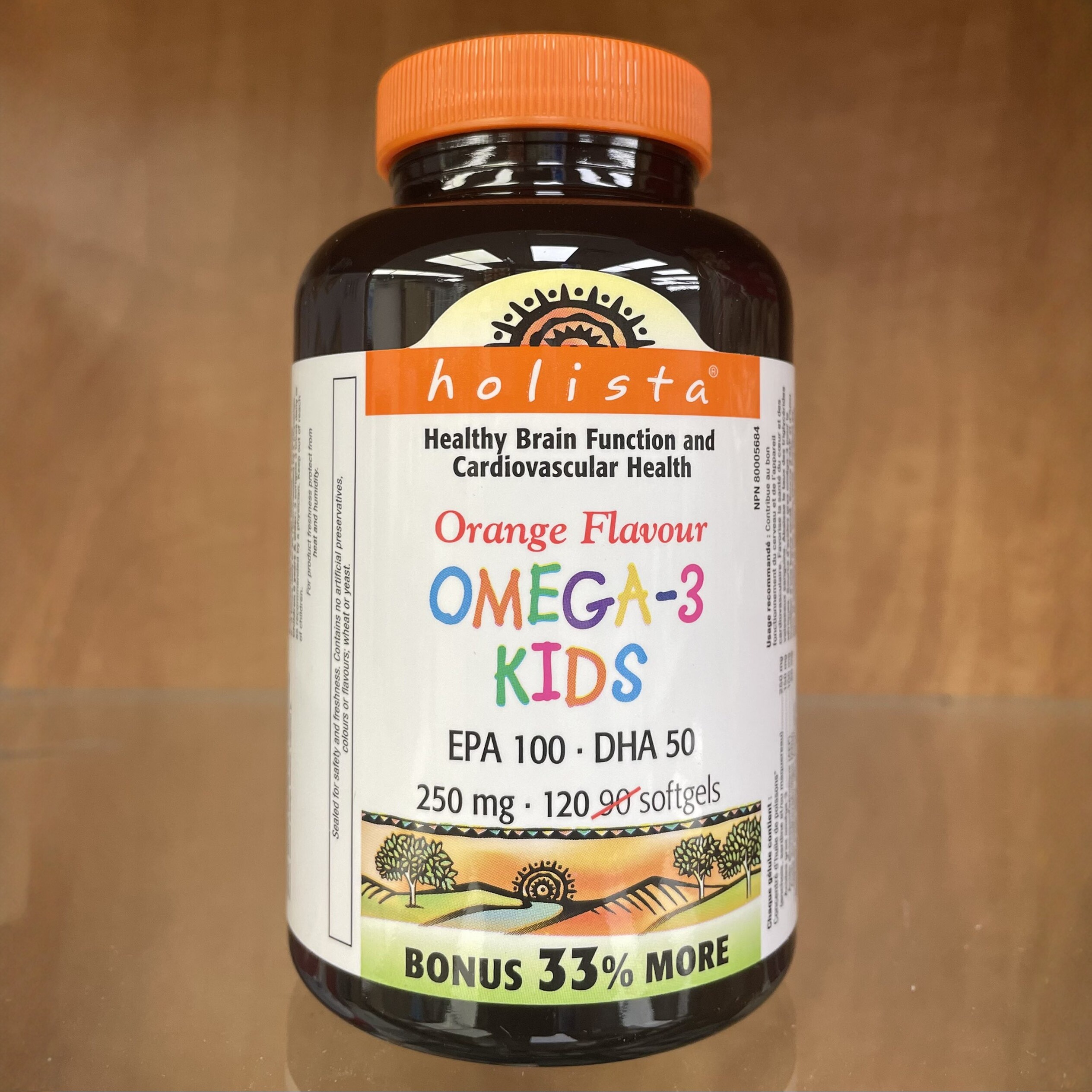 加拿大直邮HOLISTA儿童鱼油omega3 EPA/DHA 橙子味120粒
