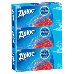 加拿大直邮 Ziploc 密封保鲜袋 自封食物袋 大号收纳袋150个