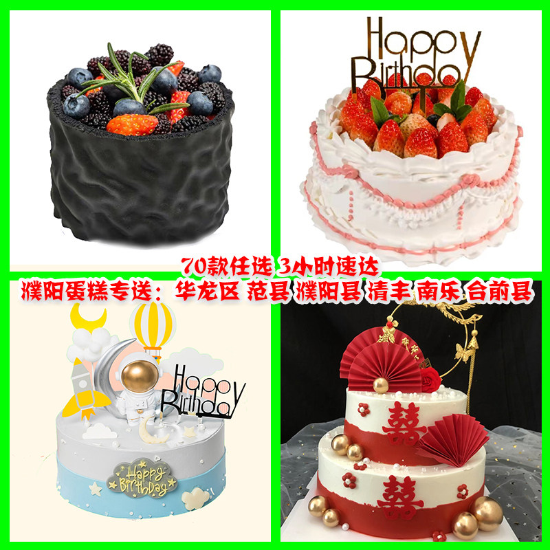 濮阳红磨坊生日蛋糕同城配送新鲜动物奶油慕斯无糖乌漆嘛黑祝贺寿