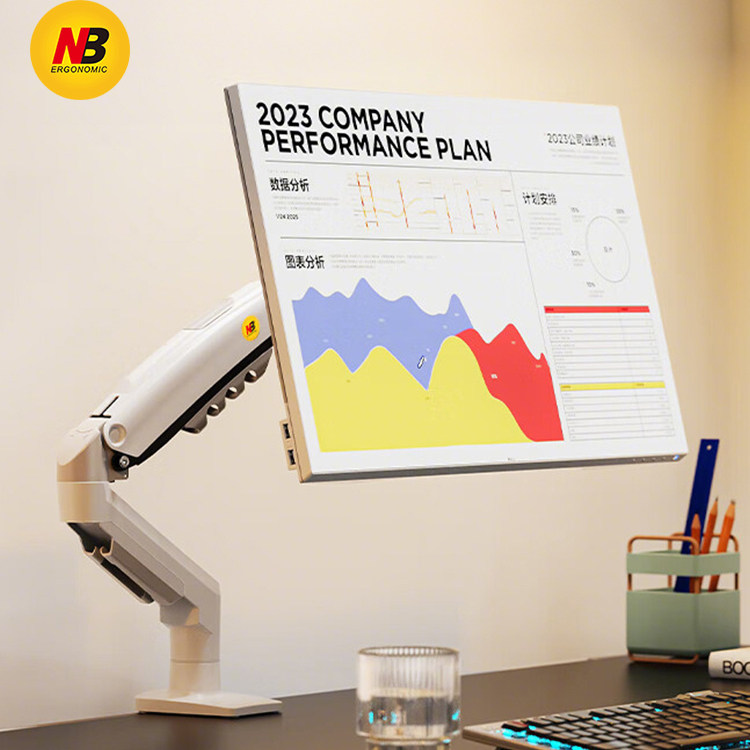 NB F80 桌面显示器 屏幕支架 旋转升降双屏电脑支架机械臂笔记本增高架