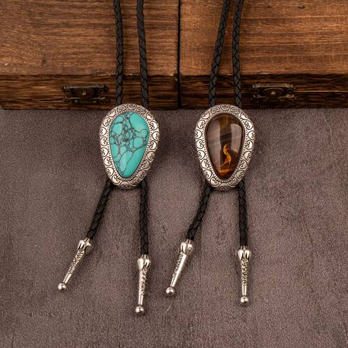 欧美牛仔系列外贸跨境波洛领带复古毛衣链金属个性项链bolo tie
