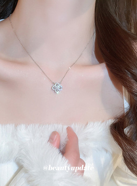 韩国锆石花朵项链小众设计ins风锁骨链轻奢高级感颈链项饰批女