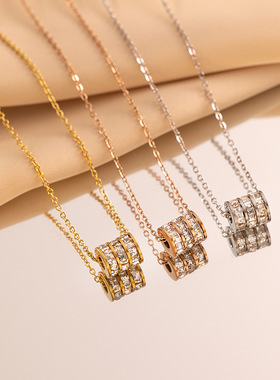 高级感小蛮腰滚轮锁骨链优雅时尚气质轻奢小众ins冷淡细项链新款