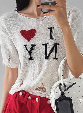 六0813韩国正品60432 针织衫区简约夏季百搭正品优雅休闲简洁直邮