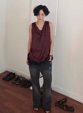 九0830韩国东大门运动牛仔裤区ous-8623101正品修身休闲炸街直邮