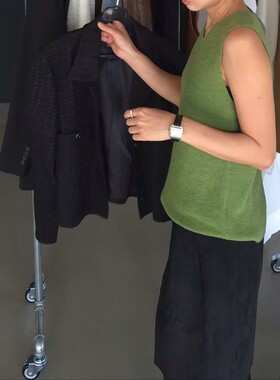 九0830韩国东大门运动瑜伽背心区ous-8625298通勤优雅纯色修身