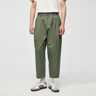 JARVISTORM日系气球裤30支双股舒适复古休闲九分裤男士锥形裤小脚