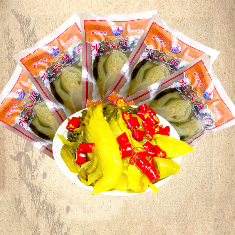 包邮江西特产南丰腌菜280g*5袋 水水牌芥菜泡菜咸菜老坛酸菜菜芯