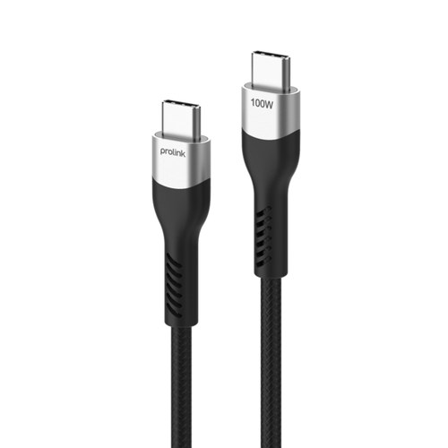 PROLINK PF491双头Type C数据线支持100w充电功率480Mbps传输5A