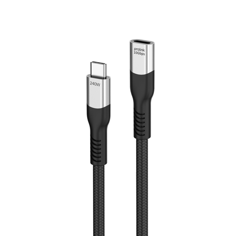 PROLINK PF494 Type C公对母延长线支持240w功率10Gbps传输延长