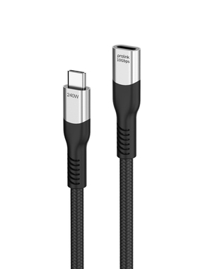 PROLINK PF494 Type C公对母延长线支持240w功率10Gbps传输延长