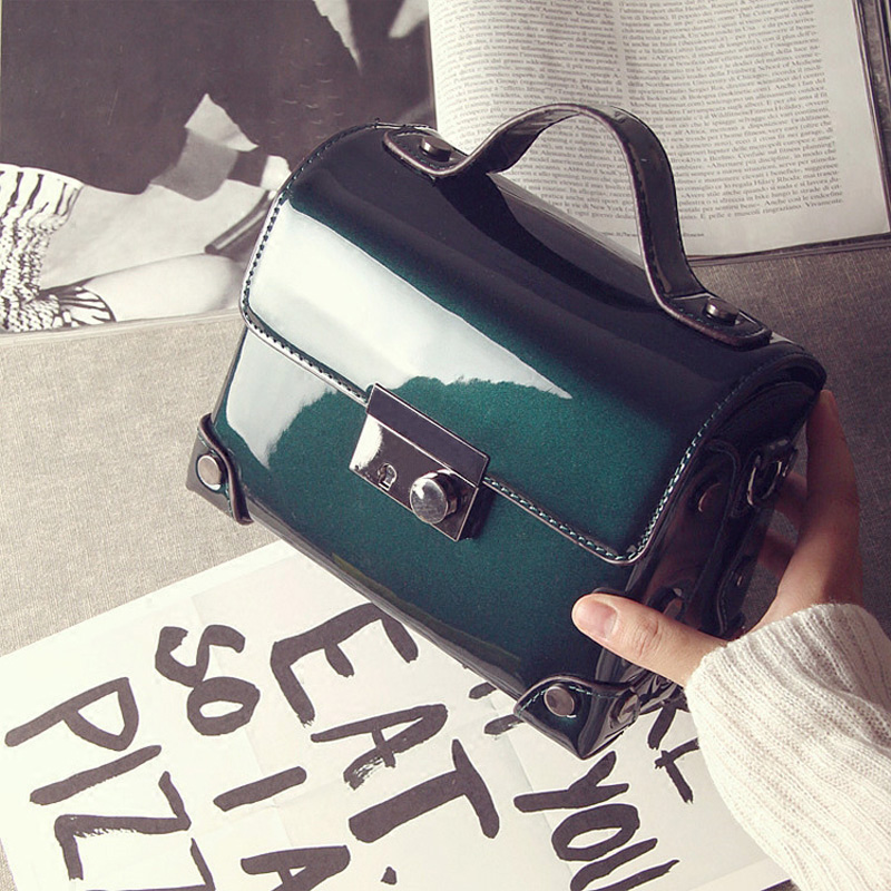 小包包仙女2018新款潮韩版时尚亮面漆皮箱子包百搭手提单肩斜挎包|ruв категории Сумки, Г - жа сумки - от Buy2taobao.com для оказания профессиональной услуги покупки агента Taobao
