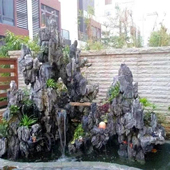 花园英石假山鱼池造景园林青龙石置石黄蜡石景观石假山水系驳岸石