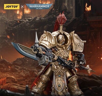 JOYTOY暗源战锤40K帝皇禁军护甲盾卫连长 海登赛诺尼斯可动兵人礼