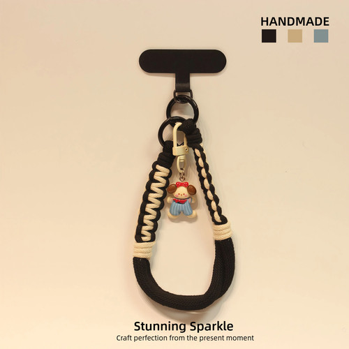 创意小狗卡皮巴拉手机短款挂绳通用手机壳百搭防丢手腕绳