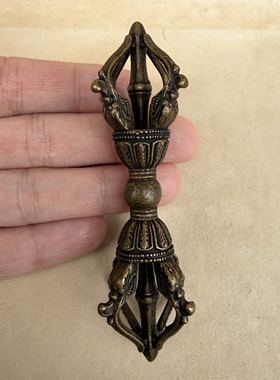 仿古藏式黄铜金刚杵降魔杵杵金刚橛吊坠挂件藏族特色挂件吊饰