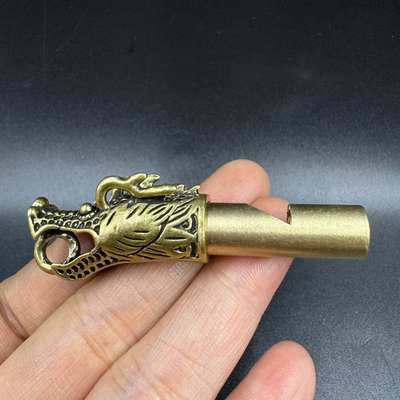 仿古黄铜龙头口哨声音响亮 汽车钥匙扣挂件男女户外求生哨子