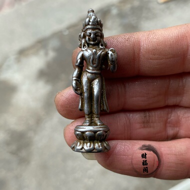 仿古古玩收藏藏式迷你天铁站佛随身挂件口袋佛小摆件挂饰钥匙扣