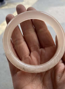 批发阿富汗玉手镯藕粉天然桃花酿手镯粉色少女玉镯冰透镯子女款