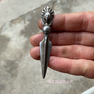 藏式天铁金刚杵手工錾刻大鹏鸟金刚降魔杵撅吊坠挂饰文玩