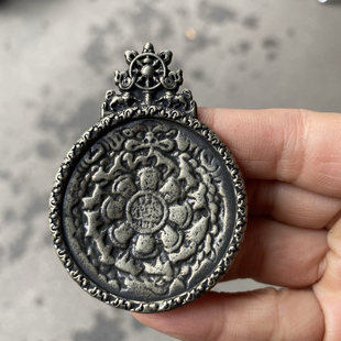 仿古藏式藏传天铁九宫八挂牌腰牌挂件吊坠民族风随身莲师咒点九宫