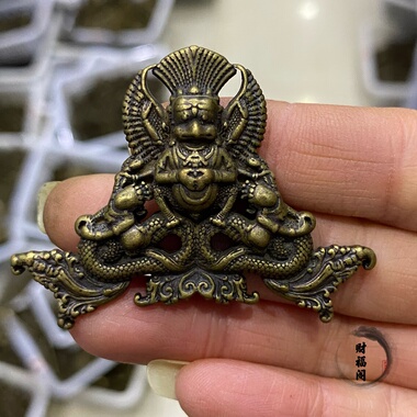 仿古古玩文玩藏式利玛黄铜大鹏鸟挂件吊坠挂饰藏簇护法吊坠挂件