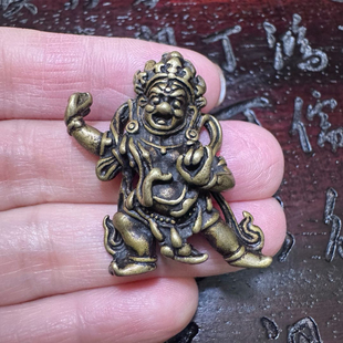 仿古尼泊尔黄铜佛藏密金刚护法铜佛挂件实心铜佛袖珍口袋佛