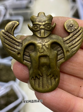 仿古藏式黄铜利马铜大鹏鸟项链挂件吊坠文玩随身护法神金翅鸟挂件