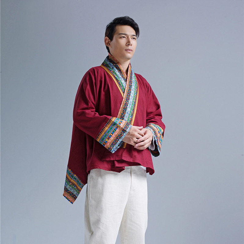 古着苎麻云南西藏民族风旅游衬衫