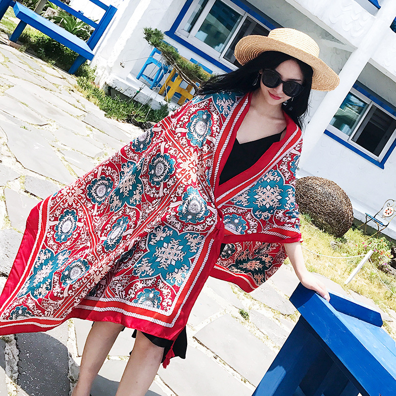 特色原创民族风丝巾女春秋披肩云南丽江旅游纪念品纱巾多功能围巾
