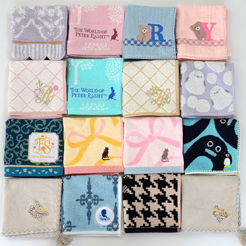 日式 纯棉刺绣小方巾 全棉25*25cm手帕吸水柔软 擦手巾 汗巾