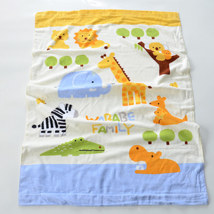 微瑕 85cm全棉浴巾童被毛巾被吸水纯棉儿童卡通 日单卡通115