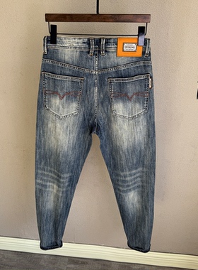 斜插口袋2026新款弹力夏季薄矮个子九分八分牛仔长裤男修身小脚裤